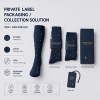 Chaussettes de compression montantes personnalisées à motif céleste 15-20 20-30 mmHg en tricot jacquard OEM ODM Marque privée Bien-être