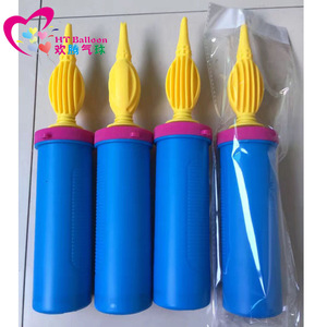Ht <b>Balloon</b> Plastic Hand Air Pump Blue Yellow Round For Wedding <b>Decoration</b> Street Stalls - Product Image 1