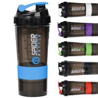 Bouteille d'eau de sport réutilisable en PP de 500 ml, anti-fuite, avec bouchon shaker pour la salle de sport et les activités de plein air