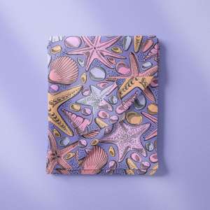 Nuovo Tessuto Liberty in Cotone Organico 100% con Stampa di Conchiglie e Stelle Marine per Abbigliamento Estivo per Bambini 2025 - Product Image 2