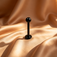 Piercing Labret en Titane ASTM F136 16G, Style Basique, Fileté, Qualité Implant, Dos Plat, Plaqué Or, Boule Simple, Bijou Corporel, Cadeau