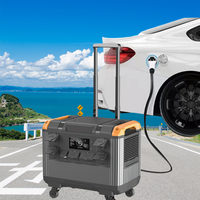 Générateur solaire portable 3000W 2688Wh à onde sinusoïdale pure avec batterie LiFePo4, poignée de traction et roues, pour usage domestique et extérieur