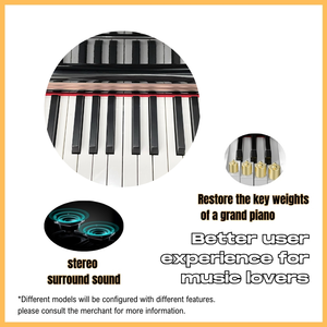 Piano numérique à marteaux lestés 88 touches avec Bluetooth MIDI, puce française, certifié, <span class=keywords><strong>clavier</strong></span> électrique professionnel, fourni par l'usine - Product Image 3