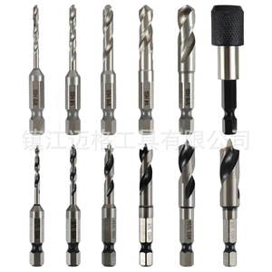 12Pc Imperial High Speed Steel Hex Shank <b>Drill</b> <b>Bits</b> 3/32 To 3/8 Inch For Woodworking Bright Finish Spiral Point - Product Image 4