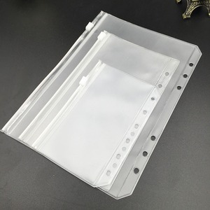 Poche d'enveloppes de caisse de reliure A6 <span class=keywords><strong>avec</strong></span> enveloppe d'argent Ziplock transparente givrée perforée pour la budgétisation - Product Image 3