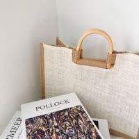 Sacs fourre-tout en jute faits main sur mesure avec poignées longues et bandoulières, réutilisables, écologiques, multi-usages pour le shopping et les cadeaux