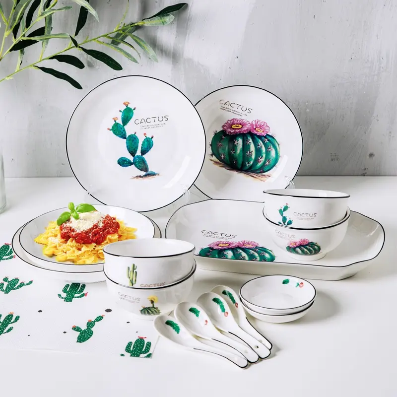 Veweet — service de table en céramique, service de vaisselle en porcelaine, avec Logo personnalisé, vente en gros, usine chinoise, 16 pièces