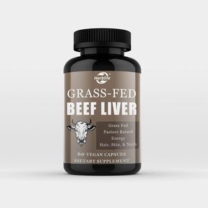 Cápsulas de Hígado de Res Alimentada con Pasto OEM ODM, Aumentan la Energía, Mejoran el Estado de Ánimo, Apoyan la Salud del Cabello, la Piel y las Uñas, Veganas, Sin OMG, Sin Gluten - Product Image 1