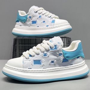 Sneakers en <span class=keywords><strong>toile</strong></span> blanches avec logo personnalisé, OEM ODM, semelle épaisse, chaussures de skate décontractées blanches, sneakers personnalisées pour marques privées avec design personnalisé - Product Image 3