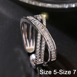 Cross Geometric Open <b>Adjustable</b> <b>Ring</b> Finger <b>Ring</b> for Women - Product Image 4