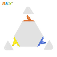Stylo surligneur triangulaire 3 couleurs avec logo personnalisé OEM, 3 en 1, fluorescent, format poche, pour cadeaux promotionnels