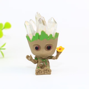 Pierre de cristal de guérison artisanale, <span class=keywords><strong>grappe</strong></span> de quartz Aura, <span class=keywords><strong>arbre</strong></span> en cristal de quartz clair, cadeau d'ornement pour bébé, vente en gros - Product Image 4