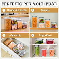 Boîte de rangement carrée empilable et hermétique, idéale pour les produits secs de cuisine, les collations, les céréales et autres articles à ranger.