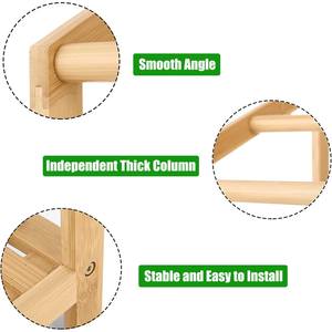 Bamboo 3 Tier Freestanding <b>Towel</b> <b>Rack</b> with Storage Shelf Smooth Surface Easy to Clean Perfect for Bathroom Beach <b>Towel</b> <b>Stand</b> - Product Image 2