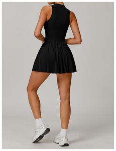 Abito da Tennis con Mezza Zip per Donna, Abbigliamento Fitness Personalizzato con Colletto Alto, Tuta Sportiva Traspirante per Attività - Product Image 6