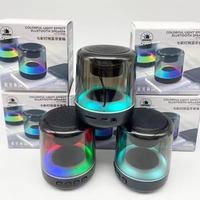 Speaker BT nirkabel Mini luar ruangan, pengeras suara pemutar musik MP3 Stereo portabel Slot kartu TF LED bebas genggam