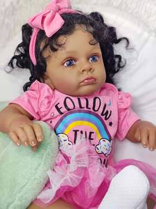 Muñeca Bebé Realista de Silicona, Niña Negra, Tipo Reborn, para Navidad - Product Image 2