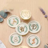 Tête de sceau à cire en laiton massif, motif Épi de blé, 26 lettres de l'alphabet, vente en gros pour la décoration d'enveloppes d'invitations de mariage