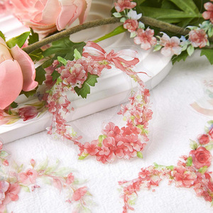 20 autocollants par paquet Série Notes Florales Bordures Florales Décorations et couches de base pour agenda DIY - Product Image 2