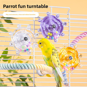 Jouets à mâcher pour perroquets Kangdarpet, puzzle rotatif en peau de tigre, soucoupe volante, roue, produits pour oiseaux pour l'auto-divertissement et l'ennui - Product Image 5
