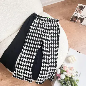 Pantalones con fondo de campana para niñas, mallas negras con diamantes, 9M-10Yrs