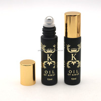 Botol rol hitam parfum kaca kemasan kosmetik 10 ml botol rol minyak esensial parfum kaca 10 ml dengan kotak kertas