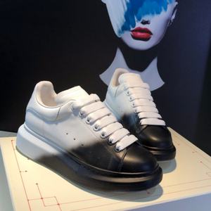 Men's and women's platform shoes black and white color sport shoes luxurious designer lace-<b>up</b> skate shoes - Product Image 6