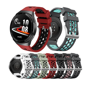 Bracelet de montre en silicone bicolore Win-Win pour <span class=keywords><strong>Huawei</strong></span> Watch GT2e, bracelet de sport perforé de remplacement - Product Image 1