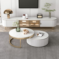 Tables basses en marbre nordique nouveaux meubles de salon canapé en métal extrémité de thé côté or luxe Tables basses en marbre modernes