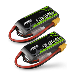 Batería Lipo 3s 35C (Ráfaga 70C) 2200mAh 11.1V con Conector XT60 para Avión RC Quadcopter Dron FPV (2 piezas) - Product Image 1