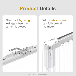 Modern Mini Motorized Curtain Motor <strong>Double</strong> Curtain Track System - Product Image 6