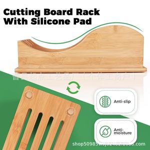 Bamboo Cutting Board 36cm Anti Slip With Stand For Kitchen Use Rectangle Shape Solid <b>Wood</b> Chopping <b>Block</b> - Product Image 3