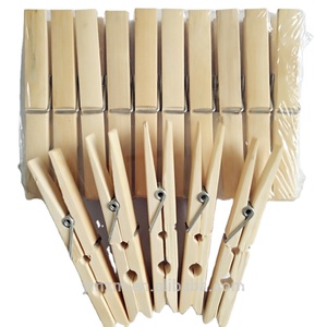 Grande pince à linge en bambou de 9.5cm avec pince en bois et <span class=keywords><strong>chevilles</strong></span> en métal polyvalente pour l'organisation des vêtements et des outils de cuisine dans le salon - Product Image 4