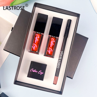Kit de Rouge à Lèvres Liquide Mat Végétalien Marque Blanche Longue Tenue 3-en-1 avec Gloss, Crayon et Taille-Crayon Personnalisable Durée de Conservation 3 Ans