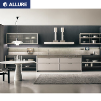 Allure Ensemble d'armoires de cuisine intelligentes en acier inoxydable Mode industrielle Style Armoires de cuisine de luxe au design moderne vente en gros