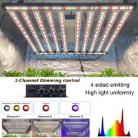 LM301H lampu tumbuh LED 1000W, lampu tumbuh LED dengan kontrol pintar, spektrum penuh UV IR, 3 saluran dapat diredupkan 1200W 1500W lampu tumbuh