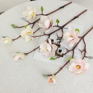 Fleur de Magnolia Artificielle en Soie Blanche Haute Simulation pour Décoration Intérieure et Accessoires de Mariage - Product Image 4