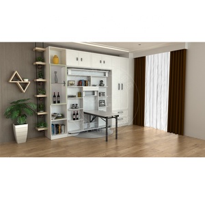 Incredibile <span class=keywords><strong>Letto</strong></span> a Parete Verticale Smart Girevole Più Resistente <span class=keywords><strong>con</strong></span> <span class=keywords><strong>Libreria</strong></span> e Tavolo a Scomparsa Intelligente Popolare per Monolocali - Product Image 4