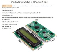 شاشة LCD1602 1602 16x2 مع وحدة IIC/I2C