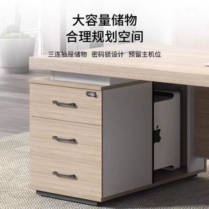 Escritorio Ejecutivo con Estante de Almacenamiento, Color Madera, Tablero de Melamina, Muebles de Oficina para Gerente, Estación de Trabajo YC-587 - Product Image 2
