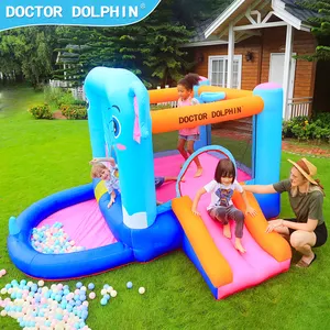 Doctor delfín niños de diapositivas saltando Casa de rebote gorila castillos inflables de aire Castillo