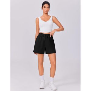 FOXA Womens Athletic Sweat Shorts High Waisted <b>Drawstring</b> With Pockets Soft Comfortable Casual Lounge Shorts - Product Image 4
