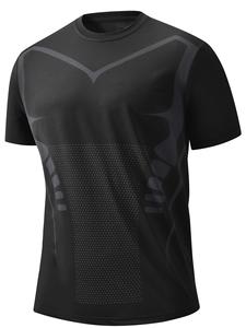 T-shirt sportiva da uomo estiva casual a maniche corte ad asciugatura rapida in poliestere traspirante con stampa a lettere e design <span class=keywords><strong>Joker</strong></span> per attività all'aperto - Product Image 3
