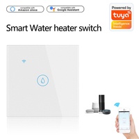 Interrupteur mural intelligent 40A Tuya Smart Life avec panneau en verre, contrôle vocal, Wi-Fi, pour chauffe-eau électrique et chaudière
