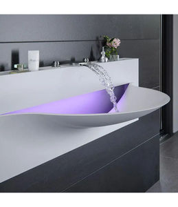 Increíble Lavabo de Superficie Sólida con Forma Termoformada Retorcida, Venta al por Mayor - Product Image 3