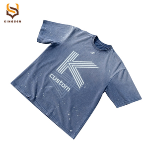 Custom LOGO <b>Geometric</b> Print 100% Cotton Oversized Boxy Heavy Weight Vintage Acid Sun Faded Washed Mens T <b>Shirts</b> - Product Image 3