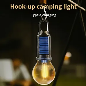 <span class=keywords><strong>Luz</strong></span> de campamento Retro recargable Solar para exteriores, Bombilla decorativa LED de tungsteno impermeable para tienda de campaña, iluminación de ambiente - Product Image 2