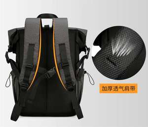 Custom Unisex <b>Roll</b> up Back Pack Black Rolltop Laptop <b>Backpack</b> <b>Waterproof</b> Travel <b>Roll</b> <b>Top</b> Daypack School <b>Backpack</b> Teenager - Product Image 5