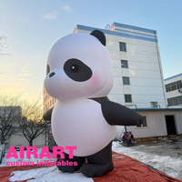Mascotte gonflable en tissu Oxford de l'usine de fabrication de gonflables, mascotte gonflable panda pour exposition dans un parc à pandas