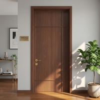 Porte de placard en bois massif avec verre rainuré noyer foncé pour chambre, dressing ou bureau ouvert